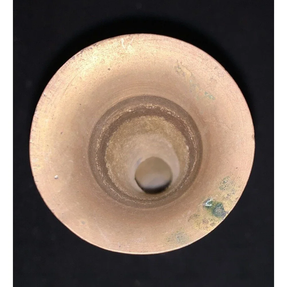 Vintage Solid Brass Small Vase 6 Inch - Etched